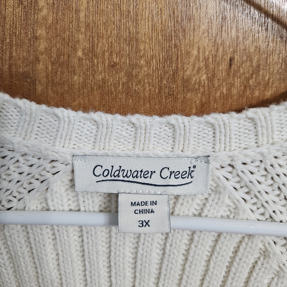 Coldwater Creek Christmas Sweater Ivory With Red Accents Size 3 XL - Picture 9 of 9
